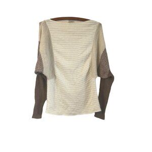 Daniel Cremieux Womens Rabbit Hair Colorblock Batwing Pullover Sweater Size XS